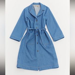 ISO Lykke Wullf Sky Blue Denim Duster Coat - Small